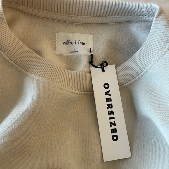 NWT Wilfred Free Fleece Oversized Sweatshirt in Faded Bone 3 (XL) - Picture 5 of 7